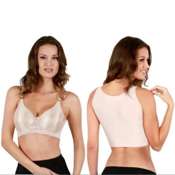 Shapeez Size Large DD Silkee Short Back Smoothing Minimizer Bra - Picture 1 of 9